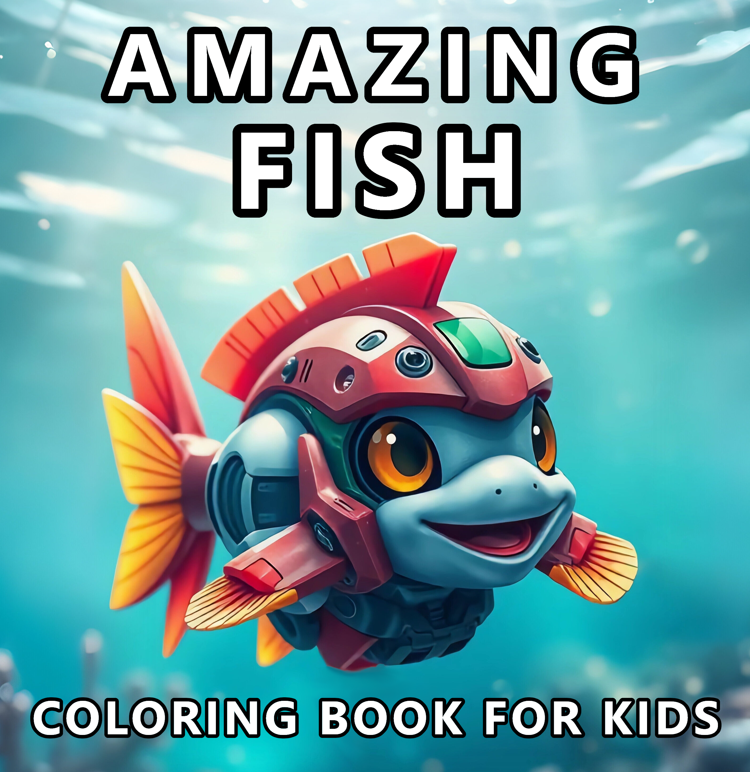 Fish coloring book for kids